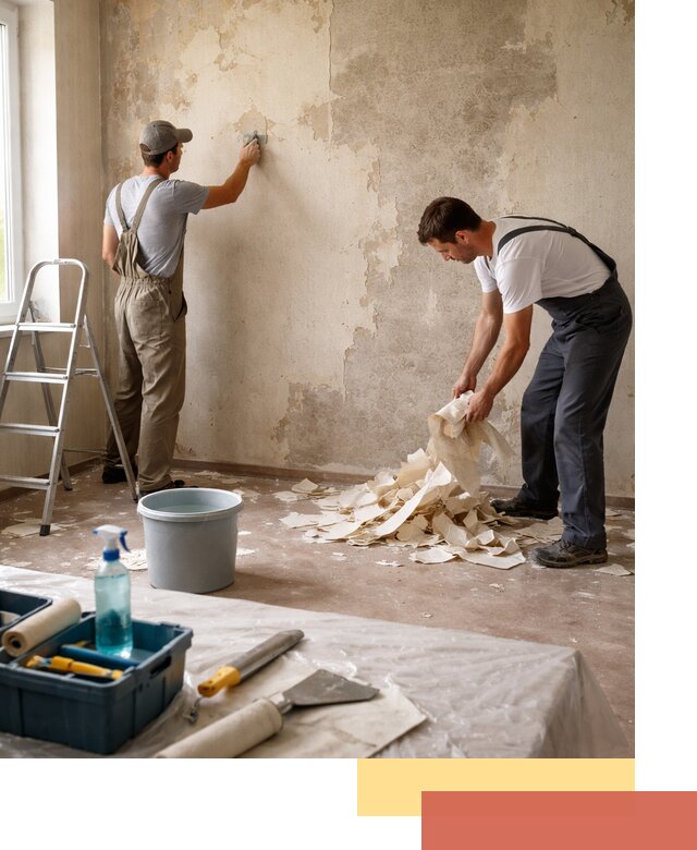 Снятие старых обоев в Лесозаводске быстро и качественно