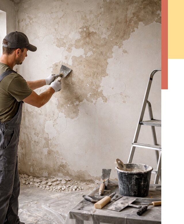 Снятие старой шпаклевки в Лесозаводске от 1913 руб. — быстро и недорого | ОТДЕЛОЧНИК-Лсз