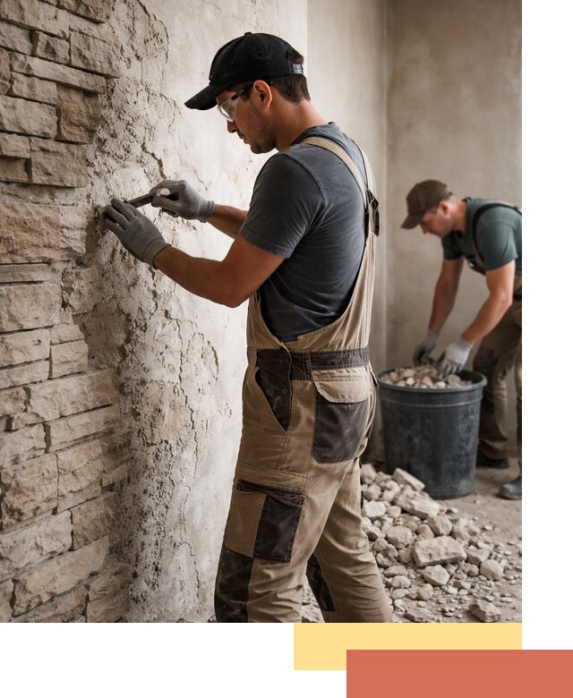 Демонтаж декоративного камня в Лесозаводске профессионально и безопасно