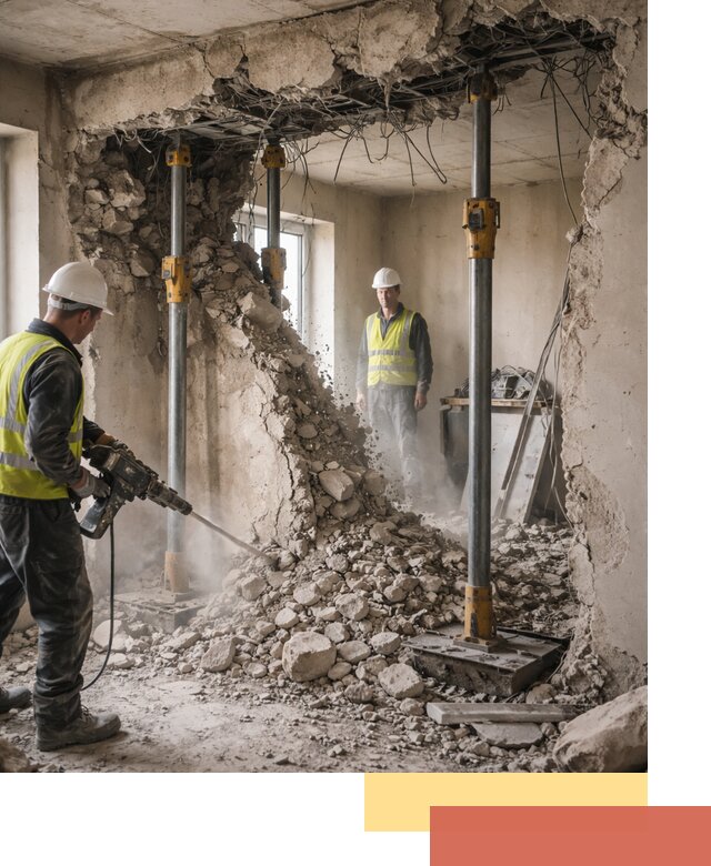 Снос несущих стен в Лесозаводске с гарантией безопасности и качества