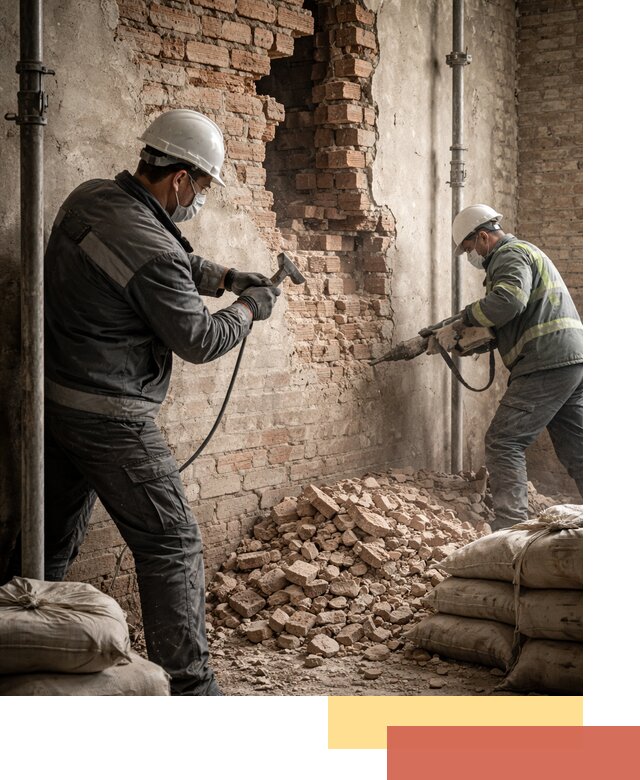 Демонтаж кирпичных стен в Лесозаводске быстро и безопасно