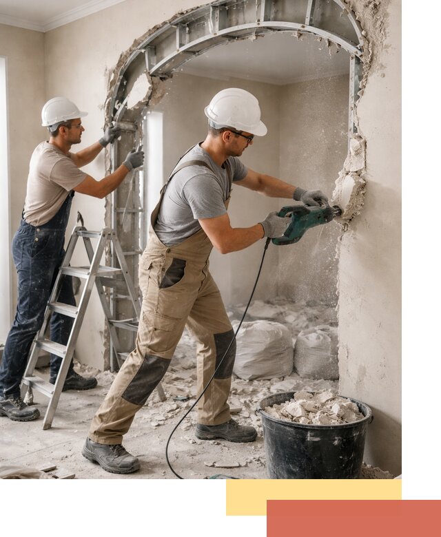 Демонтаж гипсокартонной арки в Лесозаводске быстро и аккуратно