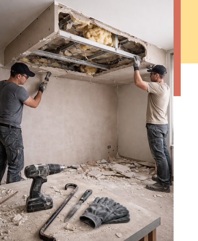 Демонтаж короба из гипсокартона в Лесозаводске от 1571 руб. — быстро и недорого | ОТДЕЛОЧНИК-Лсз