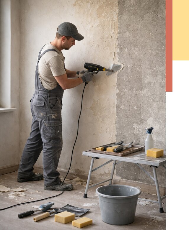 Очистка стен от клея в Лесозаводске от 1913 руб. — снятие и удаление клея со стен | ОТДЕЛОЧНИК-Лсз