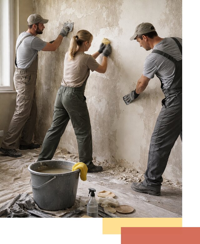 Очистка стен от клея и грунтовки в Лесозаводске качественно и быстро