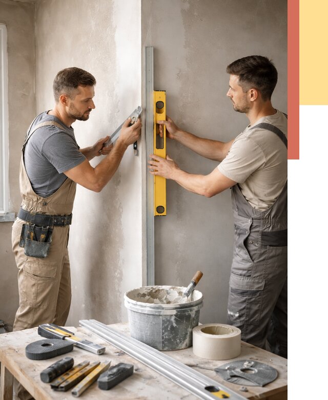 Выведение углов стен в Лесозаводске от 1913 руб. быстро и недорого | ОТДЕЛОЧНИК-Лсз