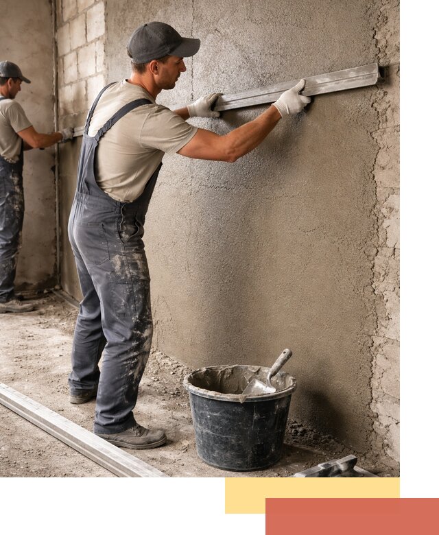 Штукатурка стен цементно-песчаная в Лесозаводске профессионально
