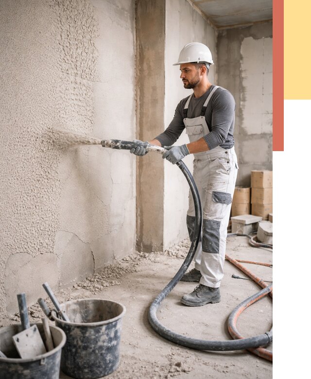 Машинная штукатурка стен в Лесозаводске под ключ от 6720 руб./м2 | ОТДЕЛОЧНИК-Лсз