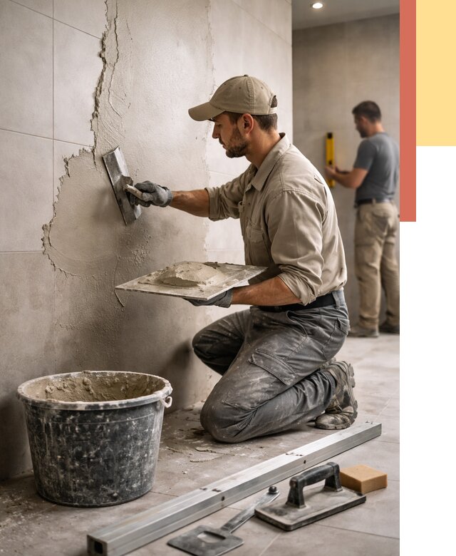 Штукатурка стен в ванной в Лесозаводске от 4652 руб./м² — выравнивание под ключ | ОТДЕЛОЧНИК-Лсз