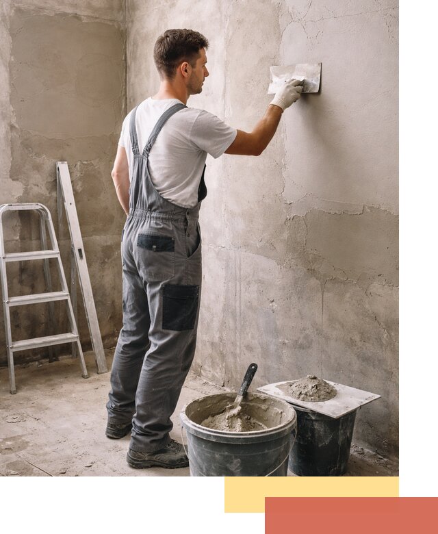 Штукатурка стен в ванной под ключ в Лесозаводске