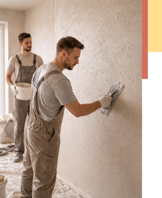 Фактурная штукатурка стен в Лесозаводске от 4342 руб./м² — заказать под ключ | ОТДЕЛОЧНИК-Лсз