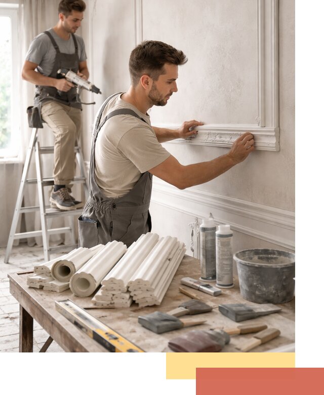 Монтаж лепнины на стены в Лесозаводске профессионально и качественно