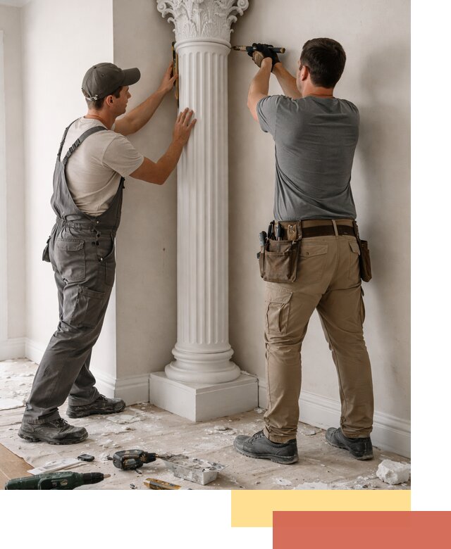 Установка декоративных колонн в Лесозаводске под ключ