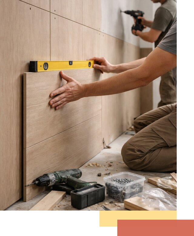 Профессиональный монтаж МДФ панелей на стены в Лесозаводске