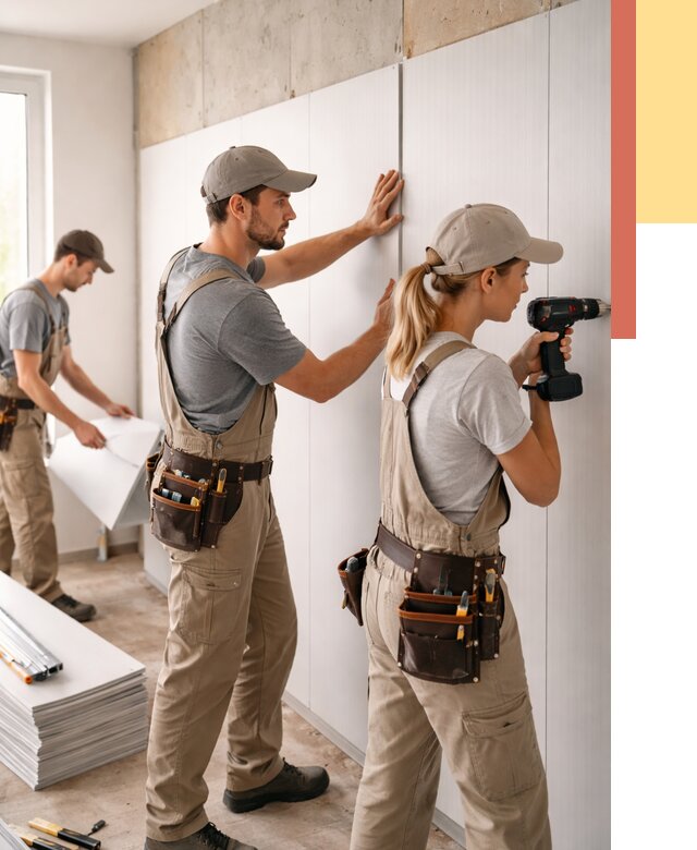 Монтаж ПВХ панелей на стены в Лесозаводске от 465 руб/м2 — быстро и недорого | ОТДЕЛОЧНИК-Лсз