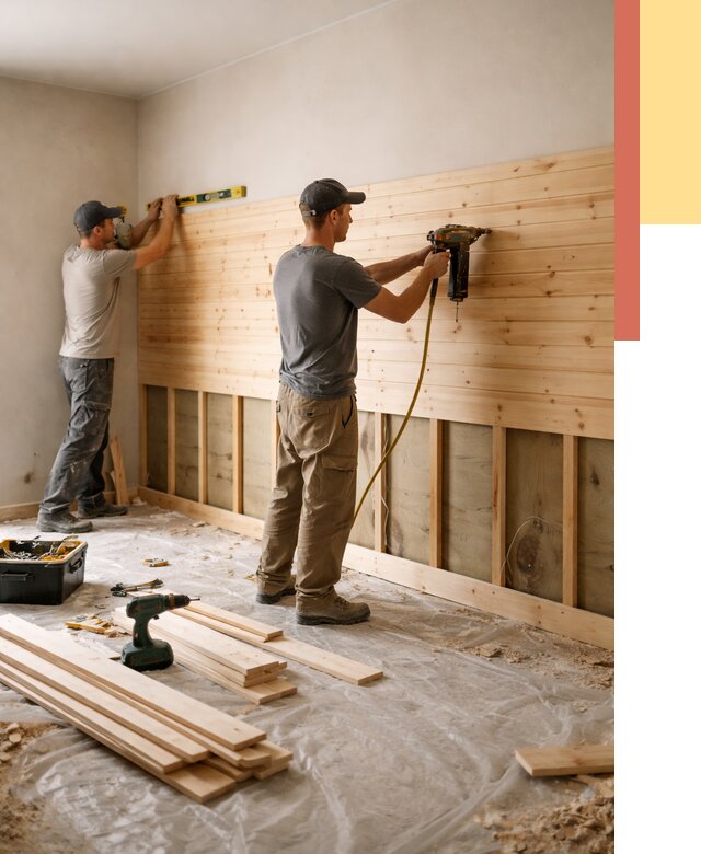 Монтаж деревянной вагонки на стены в Лесозаводске от 7754 руб. | Услуги монтажа вагонки | ОТДЕЛОЧНИК-Лсз