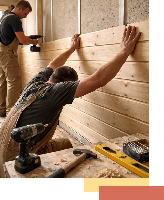 Монтаж деревянной вагонки на стены в Лесозаводске быстро и качественно