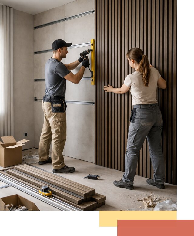 Монтаж реечных панелей на стены в Лесозаводске