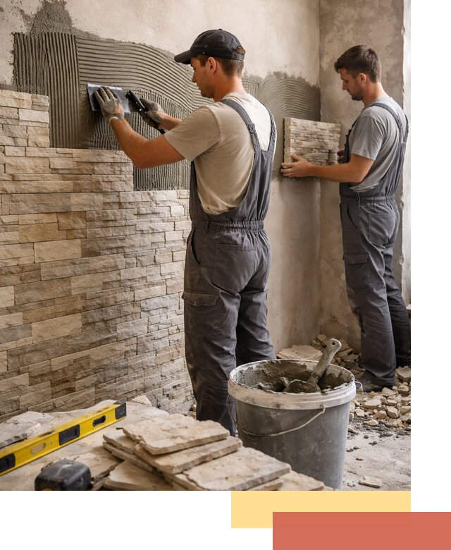 Монтаж искусственного камня в Лесозаводске — облицовка стен и фасадов