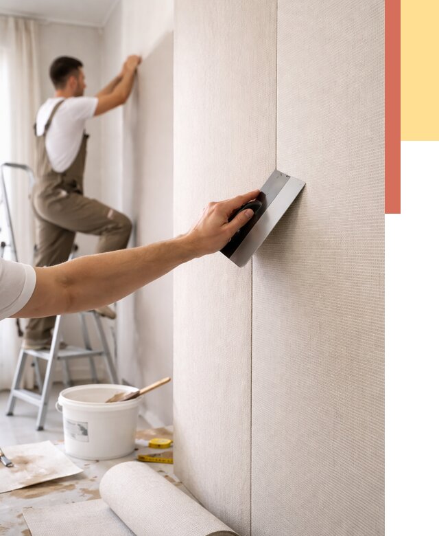 Поклейка текстильных обоев в Лесозаводске от 4652 руб. под ключ | ОТДЕЛОЧНИК-Лсз