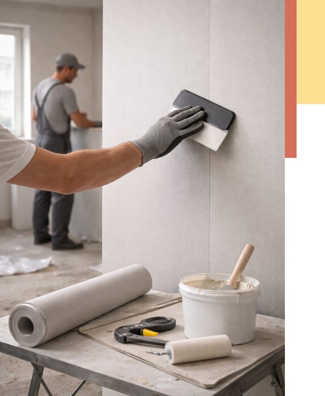 Поклейка обоев под покраску в Лесозаводске от 3618 руб. за м2 | ОТДЕЛОЧНИК-Лсз