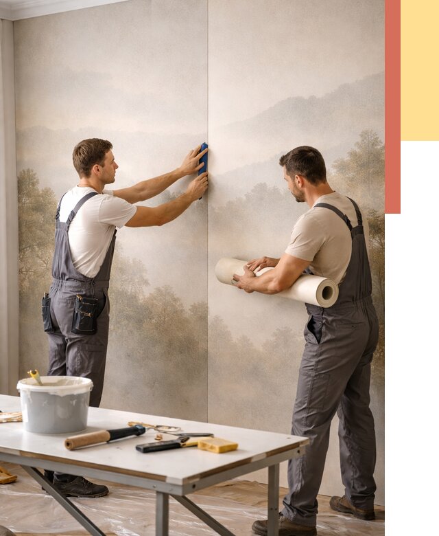 Поклейка фотообоев в Лесозаводске от 8787 руб/м² — быстро и недорого | ОТДЕЛОЧНИК-Лсз