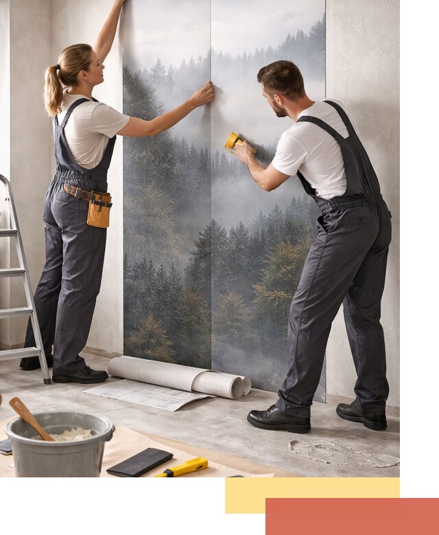 Поклейка фотообоев профессионально в Лесозаводске под ключ