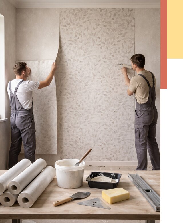 Поклейка обоев с подбором рисунка в Лесозаводске от 3618 руб. | ОТДЕЛОЧНИК-Лсз - быстро и недорого