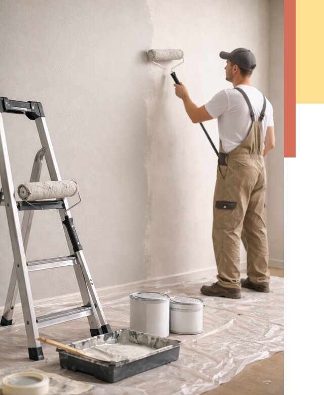 Покраска стен латексной краской в Лесозаводске от 4652 руб. за м2 | ОТДЕЛОЧНИК-Лсз