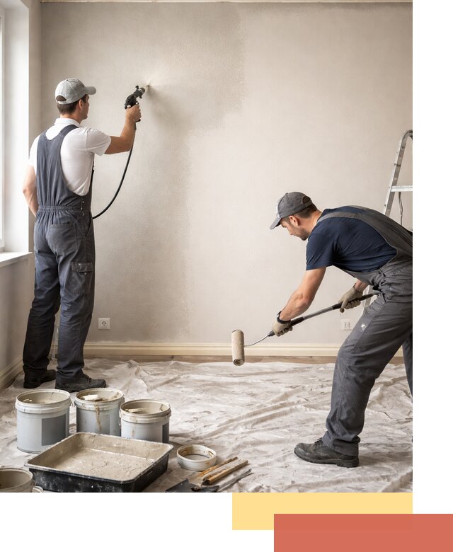 Покраска стен моющейся краской и защита поверхностей в Лесозаводске