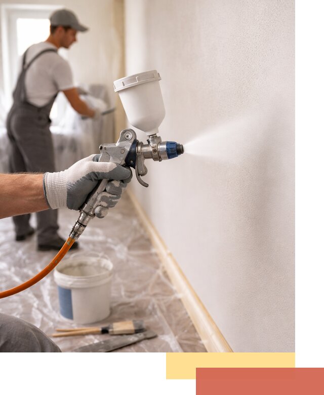 Покраска стен краскопультом в Лесозаводске быстро и качественно