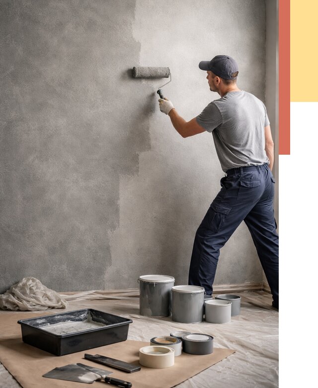 Покраска стен под бетон в Лесозаводске от 672 руб. за м2 — быстро и недорого | ОТДЕЛОЧНИК-Лсз