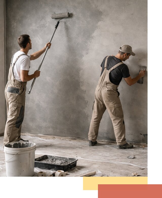 Покраска стен под бетон в Лесозаводске профессионально и недорого