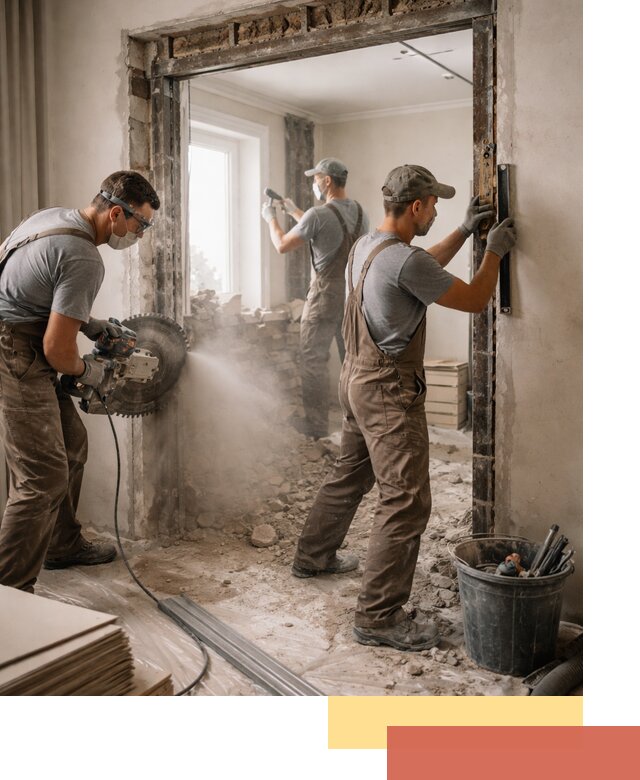 Расширение дверного проема под установку новой двери в Лесозаводске