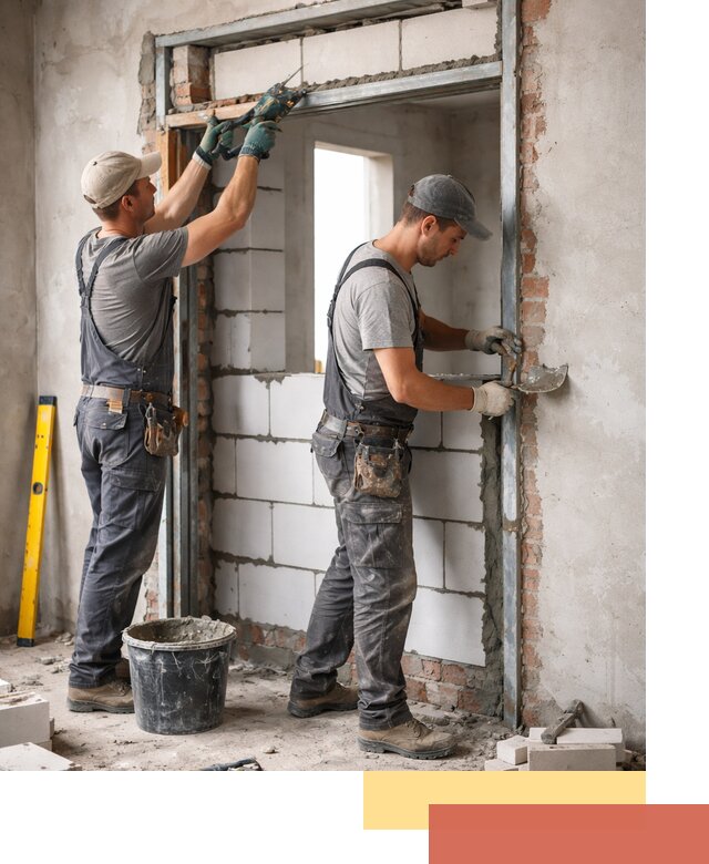 Закладка дверного проема под ключ в Лесозаводске: демонтаж, монтаж, отделка