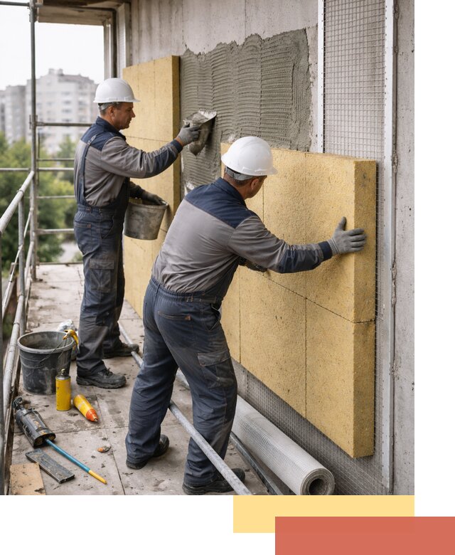 Утепление стен зданий и домов в Лесозаводске качественно и надежно