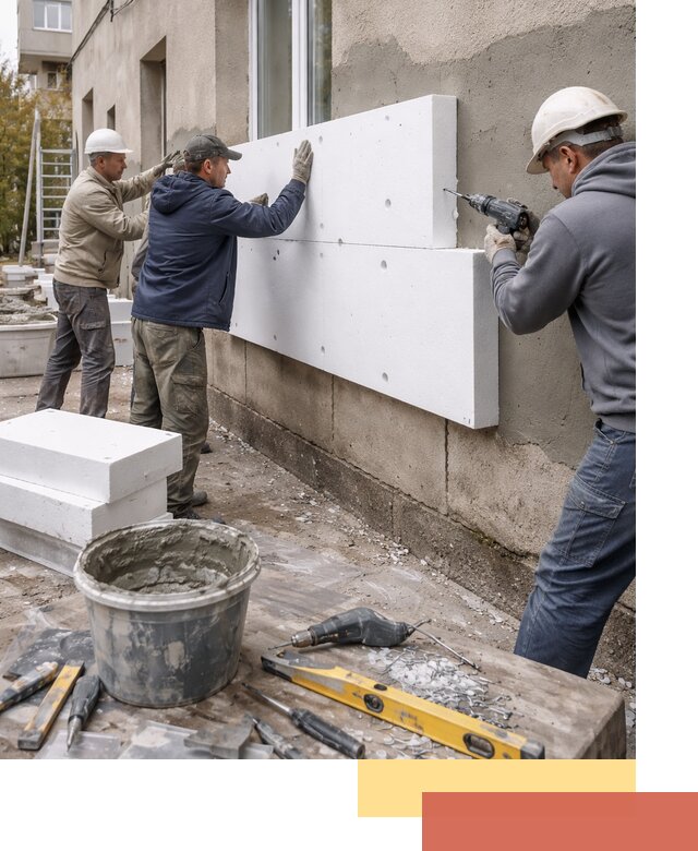 Утепление наружных стен пенопластом в Лесозаводске