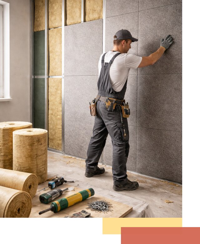 Профессиональная шумоизоляция стен в Лесозаводске для квартиры и офиса