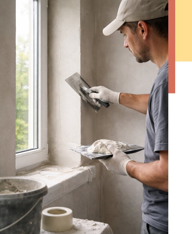 Штукатурка откосов в Лесозаводске от 4652 руб/м² — услуги и выравнивание под ключ | ОТДЕЛОЧНИК-Лсз