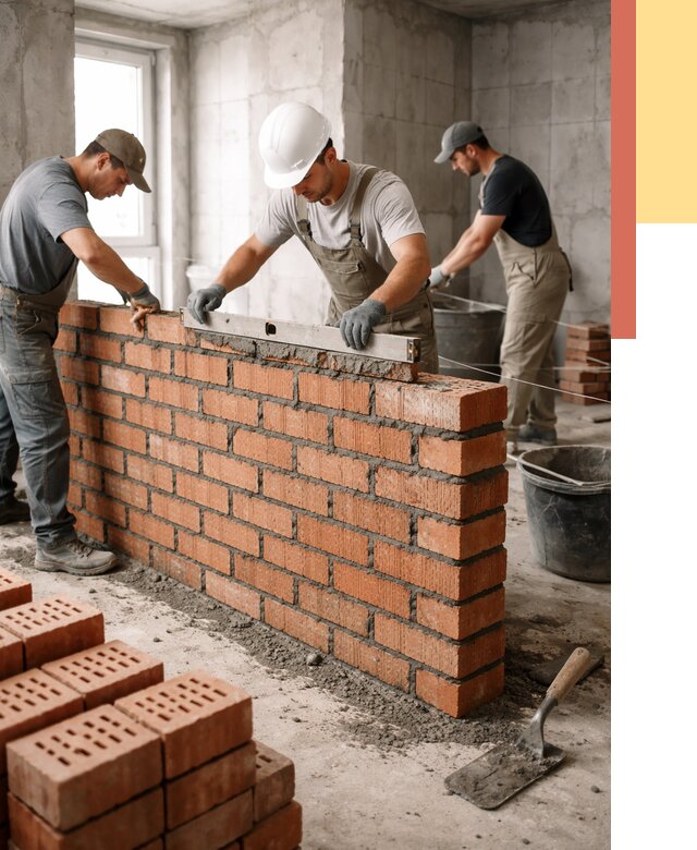 Кладка перегородок из кирпича в Лесозаводске от 3618 руб. за м² | ОТДЕЛОЧНИК-Лсз