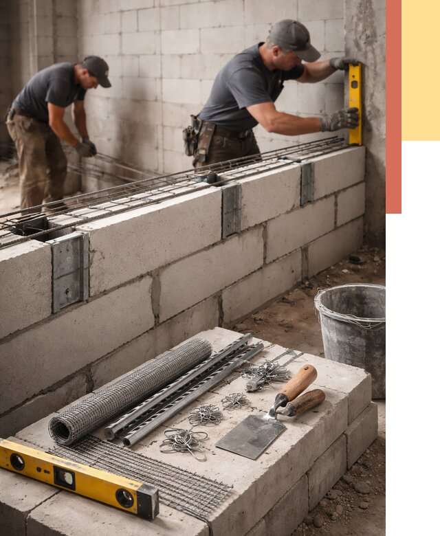 Армирование кладки перегородок в Лесозаводске от 775 руб. под ключ | ОТДЕЛОЧНИК-Лсз