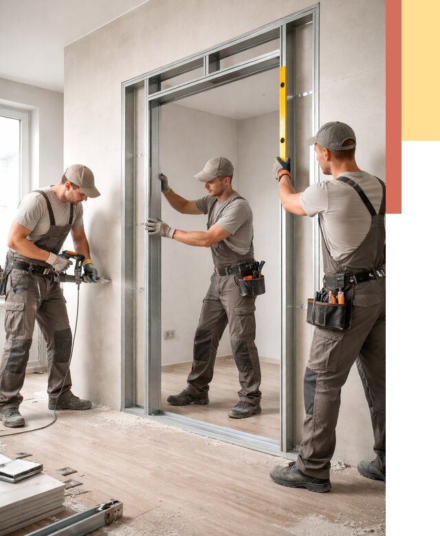 Устройство дверного проема в перегородке в Лесозаводске от 4652 руб. под ключ | ОТДЕЛОЧНИК-Лсз