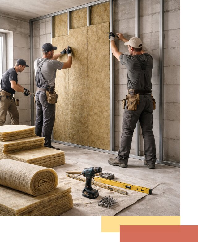 Шумоизоляция перегородок из блоков в Лесозаводске — монтаж и защита шумоизоляцией