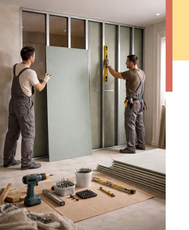 Перегородка из влагостойкого гипсокартона в Лесозаводске от 4962 руб. — монтаж под ключ | ОТДЕЛОЧНИК-Лсз