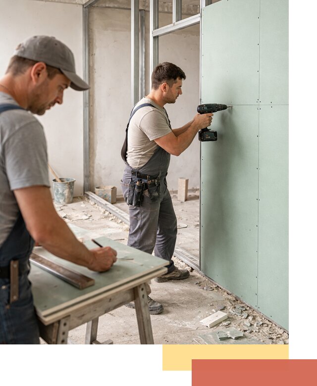 Перегородки из влагостойкого гипсокартона под ключ в Лесозаводске