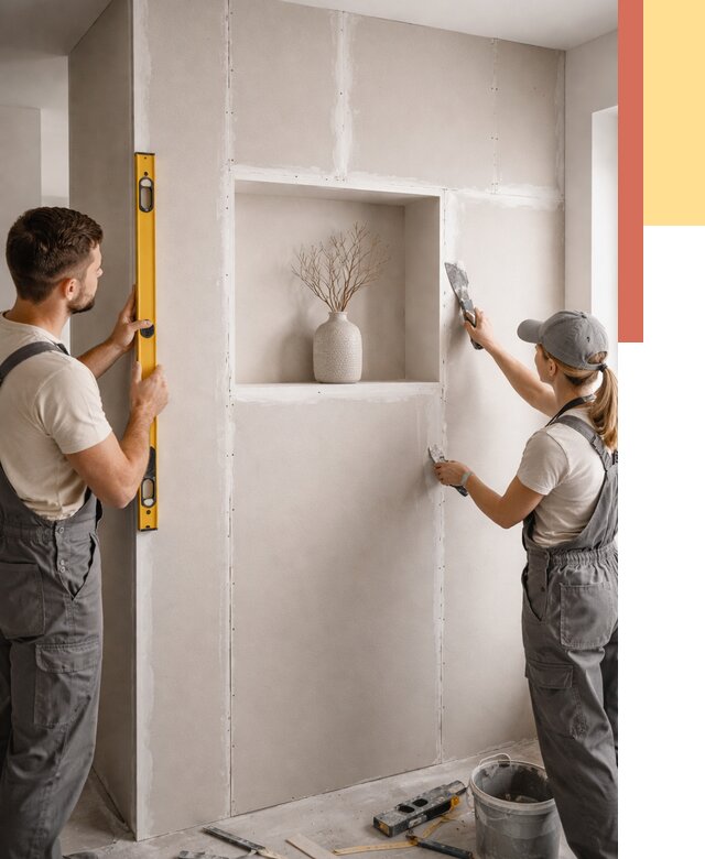 Перегородка из гипсокартона с нишей в Лесозаводске от 3360 руб. под ключ | ОТДЕЛОЧНИК-Лсз