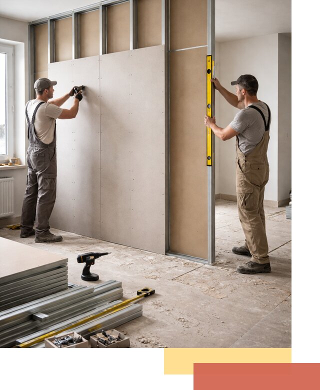 Зонирующая перегородка из гипсокартона под ключ в Лесозаводске