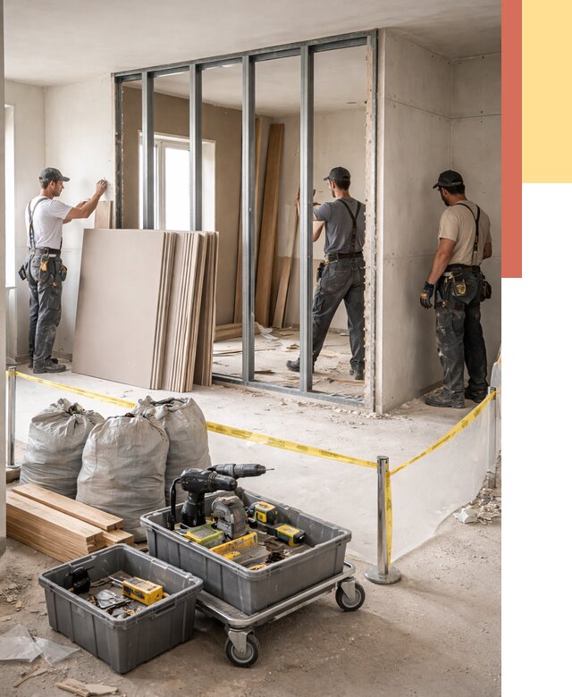 Перенос гипсокартонной перегородки в Лесозаводске под ключ от 4652 руб. | Демонтаж и монтаж – ОТДЕЛОЧНИК-Лсз