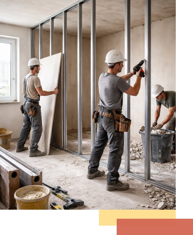 Перенос гипсокартонной перегородки в Лесозаводске профессионально и быстро