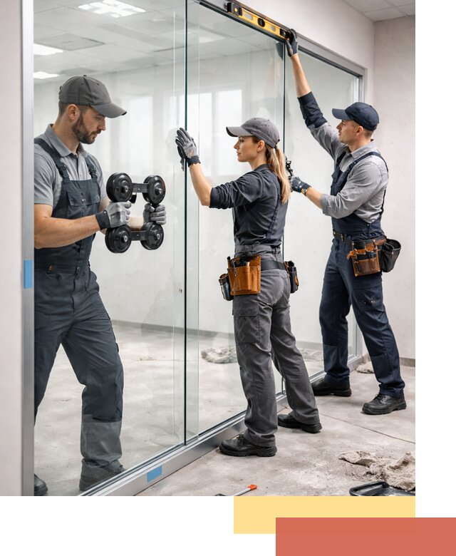 Профессиональный монтаж стеклянных перегородок в Лесозаводске